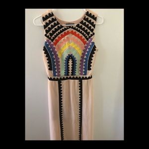 Embroidered maxi rainbow dress
